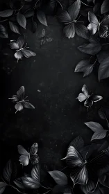 Midnight butterflies drift among glossy dark foliage.