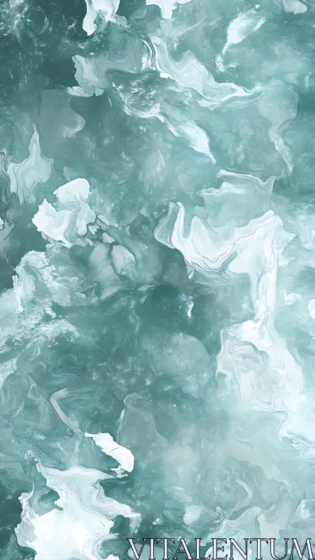 Glacial tides swirl in marble seas of frostbitten teal.