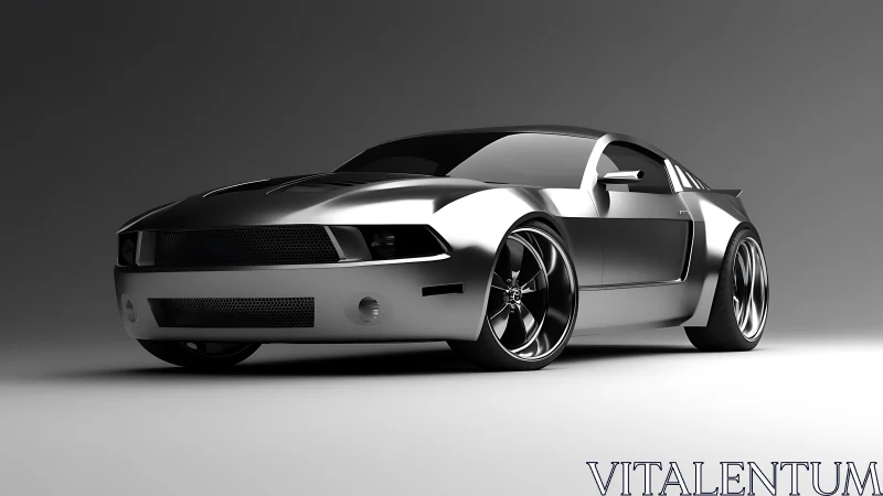 Silver sports coupe render on neutral gradient background.