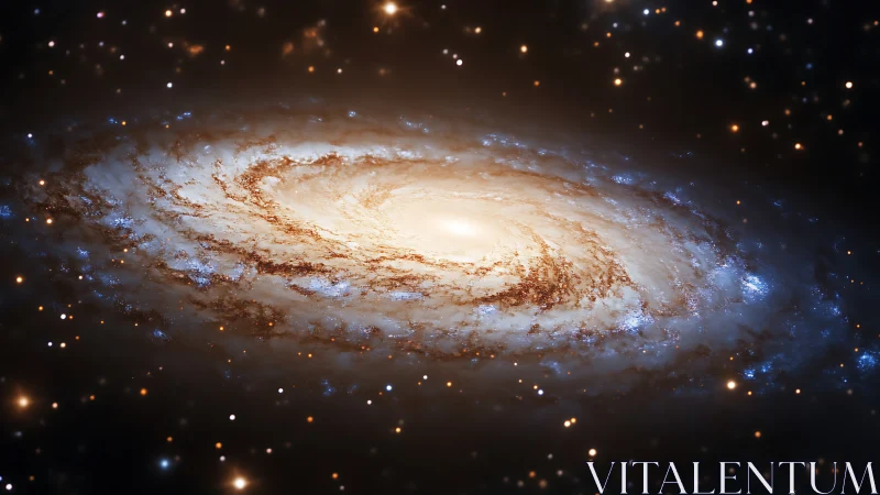 Edge-on spiral galaxy reveals luminous core and star-forming arms
