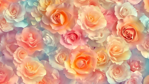 Luminous Rose Garden Composite with Soft Gradient Overlay.
