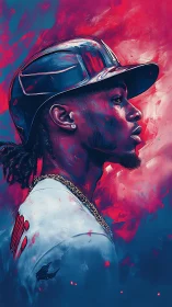 Neon dugout daydream, baseball icon carved in electric paint.