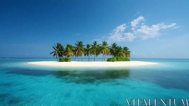 Pristine Paradise Island Surrounded by Turquoise Waters