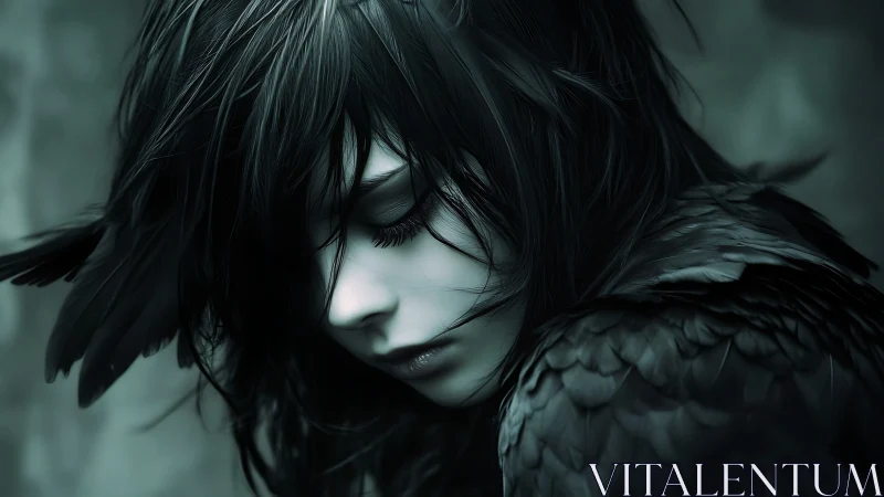 Shadow-kissed birdlike figure rests in a quiet, gentle gloom