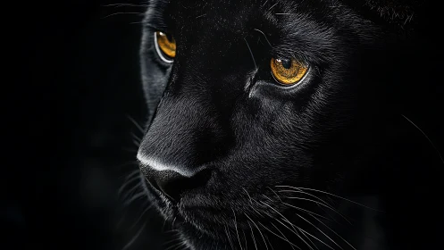 Obsidian Gaze: Golden Eyes in Shadow.
