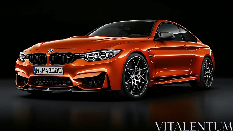 BMW M4 coupe showcases vibrant metallic orange performance.