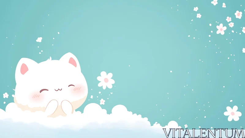 Anthropomorphic Feline Character in Volumetric Cloud Environment.