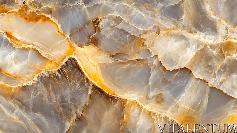 Polished Onyx Stone Surface with Orange Veins, Abstract Texture.