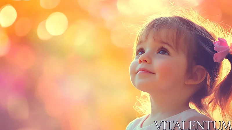 Young Child Profile Backlit Golden Hour Bokeh Rendering