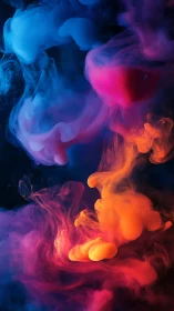 Glowing clouds of color swirling through midnight space.