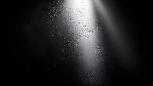 Textured dark wall with dramatic spotlight in minimalist style.