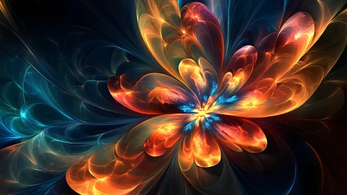 Fractal light structure forms radial petal-like configuration