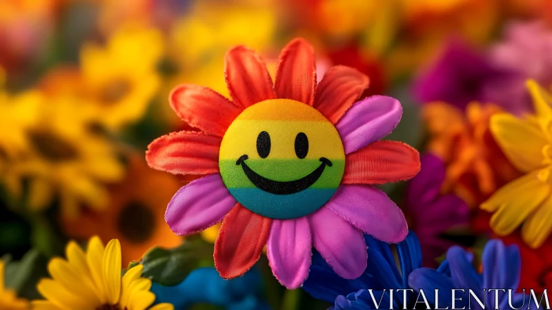 Rainbow Flower Smiling Bright Joy in Bloom.