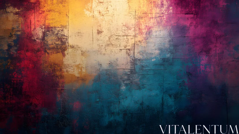 Vibrant Abstract Wall Art With Textured Brush Strokes and Bold Colors.