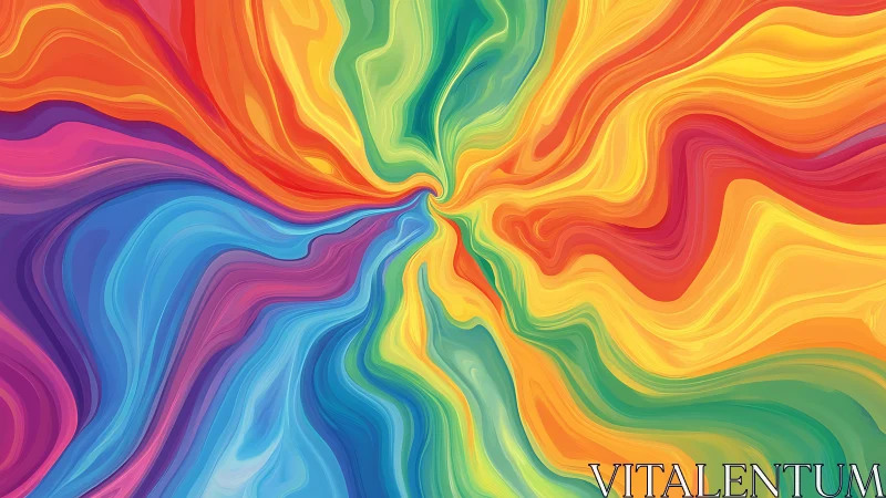 Color whirlpool of swirling rainbow waves in motion.