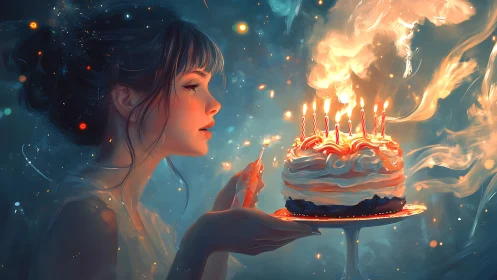 Luminary Whispers: Candles Ignite Celestial Daydreams.