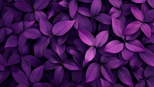 Purple foliage pattern with overlapping elliptical leaves.