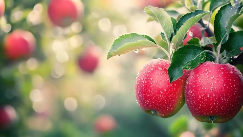 Morning-kissed apples lean into light and quietly glitter