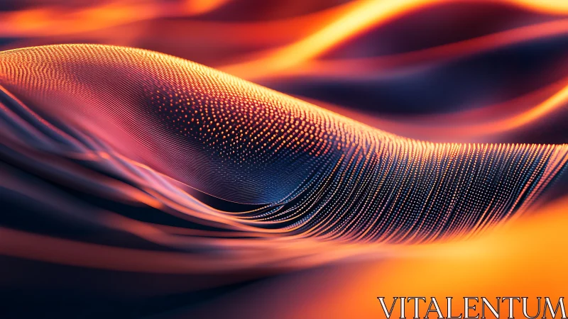 Glowing digital dunes flowing in waves of warm light.