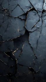Dark cracked stone surface with glowing golden fissures.