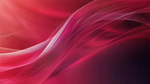 Crimson light ribbons drift across a velvety digital dusk.