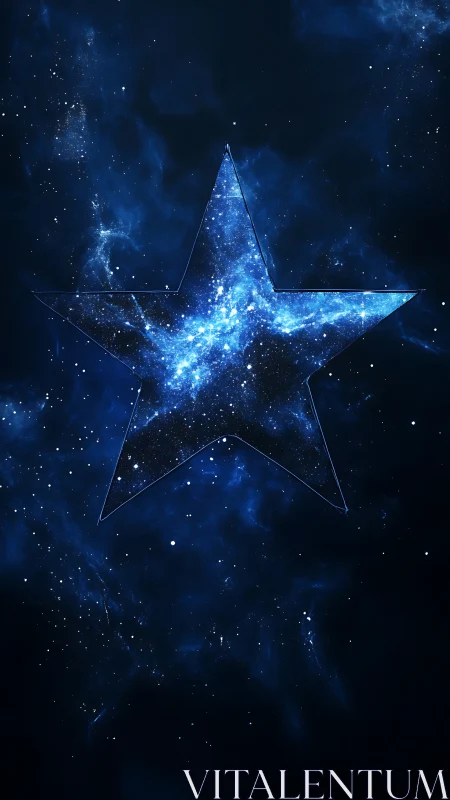 Starlit nebula silhouette shaping a glowing cosmic star.