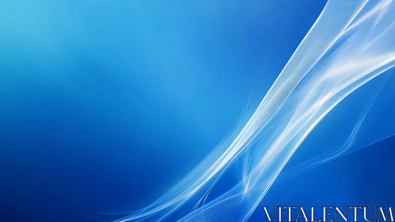 Abstract blue digital background with flowing white light lines.