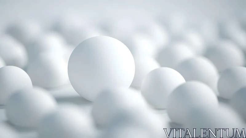 Single white sphere stands out in soft minimal abstraction