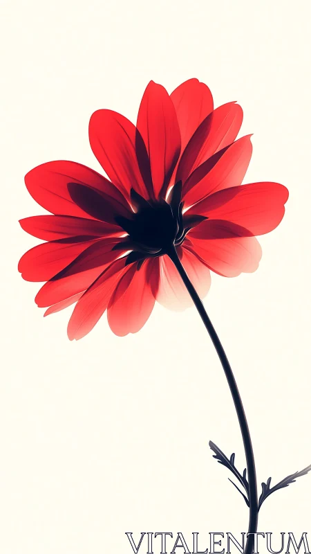 Radiant Red Flower Blooming with Graceful Petal Details
