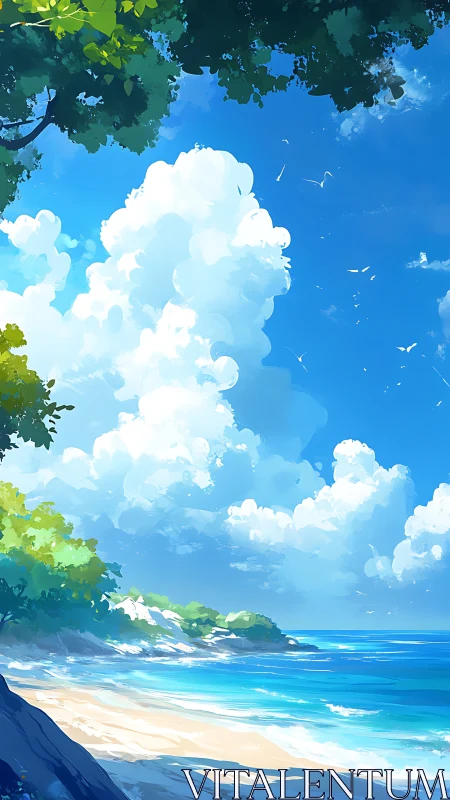 Tropical Paradise Unfolds Where Sky Kisses Emerald Shores