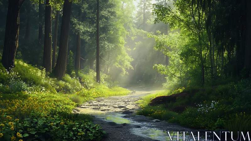 Forest Stream's Golden Light Dance.