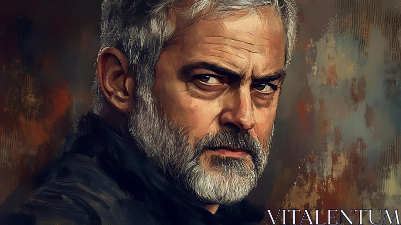 Middle-aged bearded man rendered in textured digital portrait