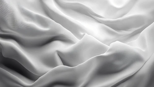 Soft white fabric folds forming smooth flowing waves.