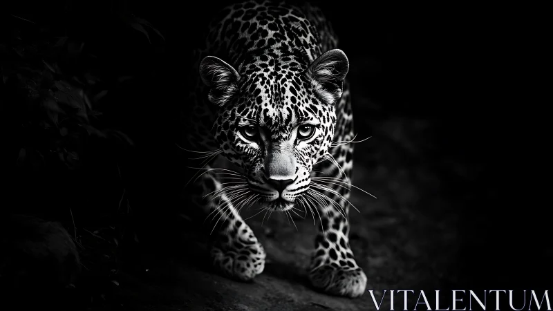 Leopard Portrait in Black and White.