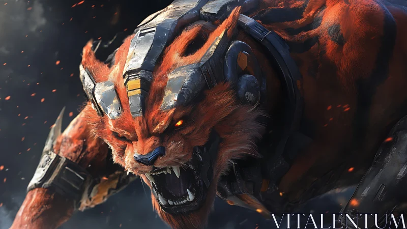 Cybernetic war-beast in dynamic 3D combat rendering.