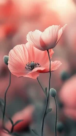 Gentle Poppies: Delicate Beauty in Soft Pink Hues