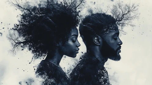 Rooted Reverie: Twin Souls Growing Forests From Memory.