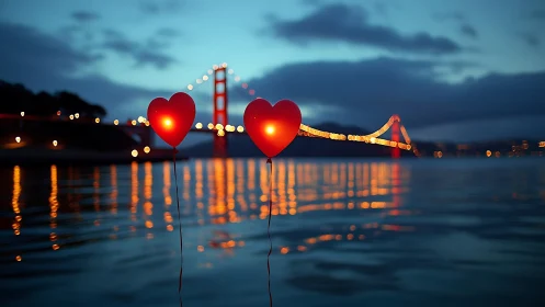 Love Glows Over the Golden Gate at Twilight.