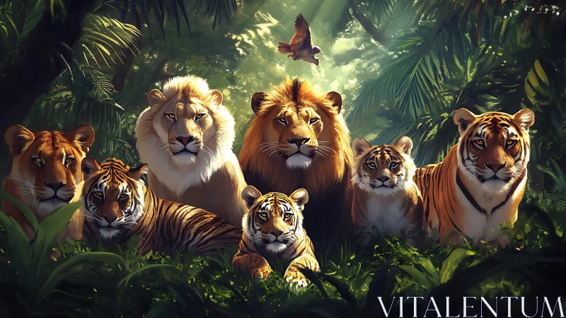 Jungle Royalty: Where Lions and Tigers Find Common Ground.