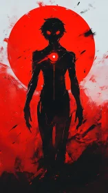 Red eclipse sentinel strides from the blazing void. Period.