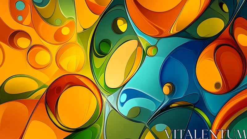 Liquid Loops in Citrus Color Storms of Abstract Joy.