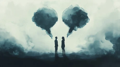 Two Souls Beneath Thought Clouds.