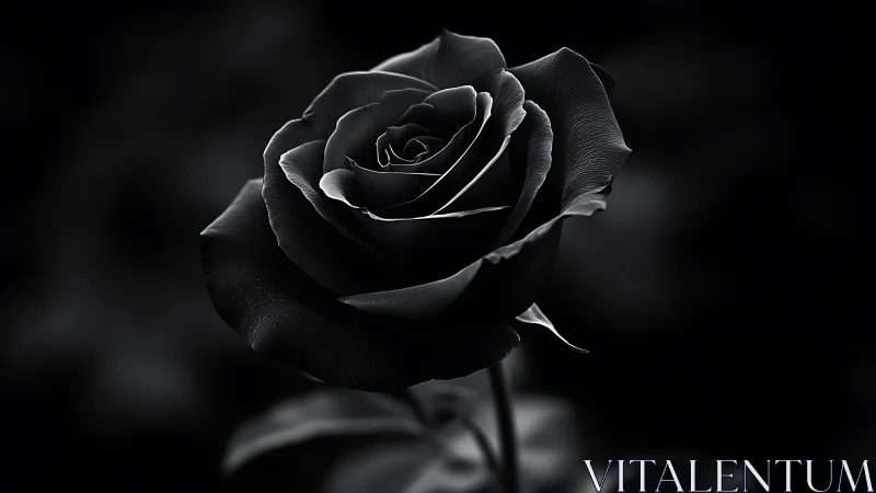 Delicate Black Rose Blooms in Dramatic Shadow.
