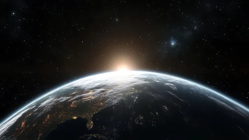 Daybreak slips over Earth’s curve and hushes the stars