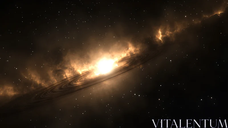 Protoplanetary accretion disk encircling luminous young star.