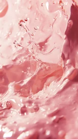 Pink liquid splash in close-up motion study view.