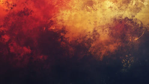 Fiery Abstract Texture With Red, Orange, and Gold Brush Strokes.