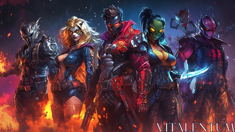 Apocalyptic neon strike team ignites a burning cyberverse.