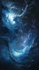 Gentle blue cosmic whirlpool of light and quiet energy.