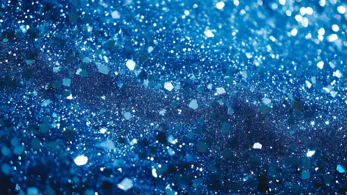 Sparkling Blue Glitter Macro Abstract Background in Bright Light.